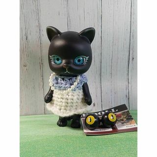 カプセルドール　猫　CAPSULE DOLL　ブラック　瞳カスタム　洋服 セット(その他)