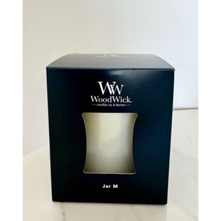 新品 WoodWick ウッドウィック ジャーM 【リネン】 LINEN(キャンドル)