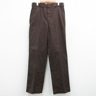 ディッキーズ(Dickies)のW33★古着 ディッキーズ Dickies ワーク パンツ メンズ 90年代 90s USA製 茶 ブラウン 24apr26 中古 ボトムス ロング(ワークパンツ/カーゴパンツ)