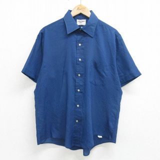 XL★古着 アロー 半袖 シャツ メンズ 70年代 70s 総柄 紺 ネイビー 24apr26 中古 トップス