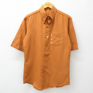 M★古着 半袖 シャツ メンズ 70年代 70s 茶 ブラウン 24apr26 中古 トップス(シャツ)