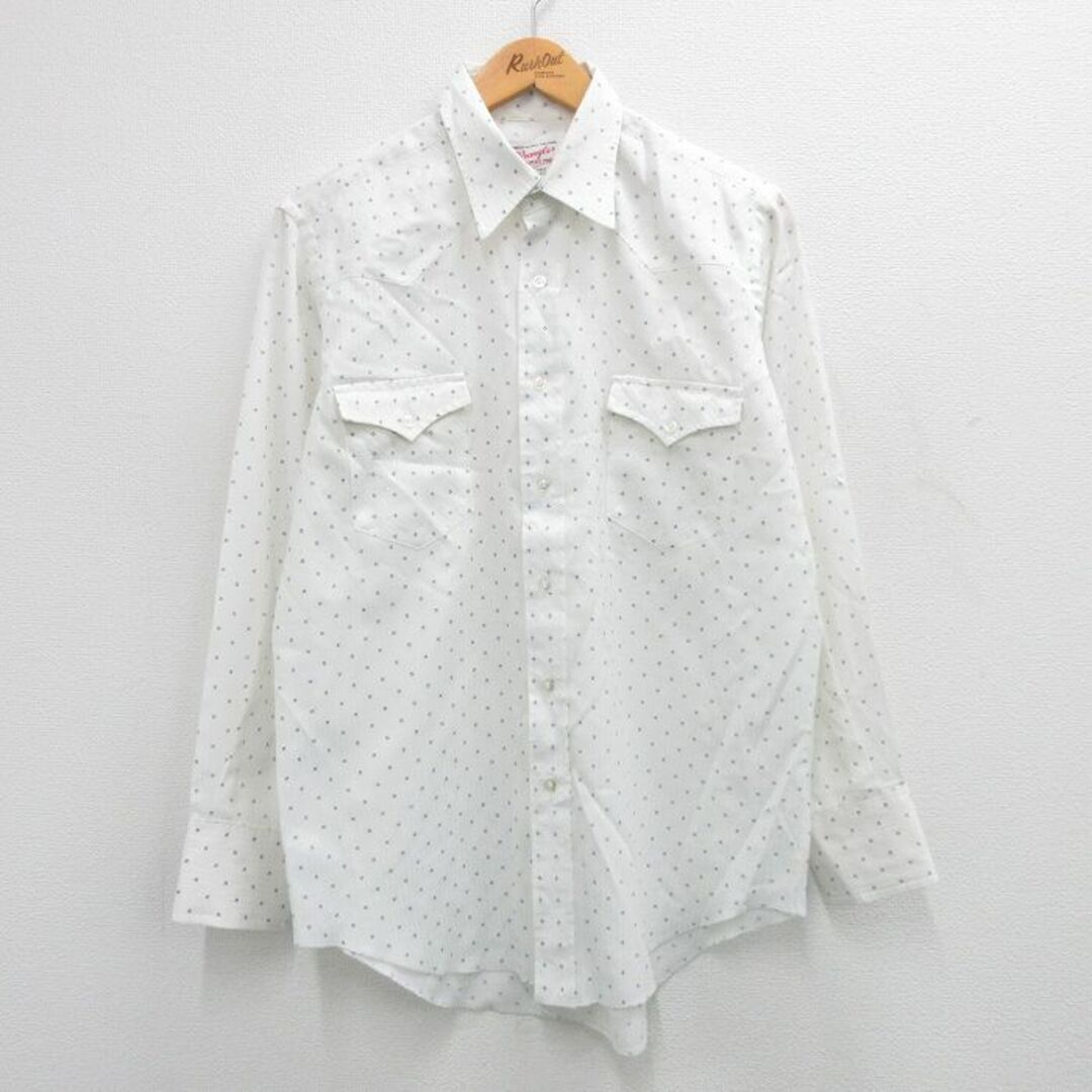 Wrangler - L☆古着 ラングラー Wrangler 長袖 ウエスタン Wrangler - L☆古着 ラングラー Wrangler 長袖 ウエスタン