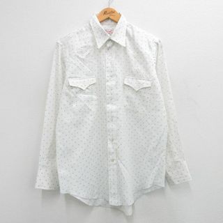 ラングラー(Wrangler)のL★古着 ラングラー Wrangler 長袖 ウエスタン シャツ メンズ 80年代 80s USA製 白他 ホワイト 24apr26 中古 トップス(シャツ)