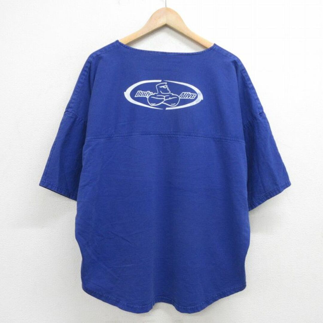 XL★古着 半袖 ビンテージ Tシャツ メンズ 90年代 90s Body Alive 大きいサイズ Vネック 青 ブルー 【spe】 24apr26 中古 メンズのトップス(Tシャツ/カットソー(半袖/袖なし))の商品写真