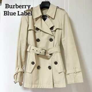 BURBERRY BLUE LABEL - バーバリー　ブルーレーベル　トレンチコート　ライナー付　刻印ボタン　ベルト　M