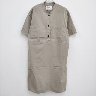 エムエイチエル(MHL.)のMHL. SANDED COTTON LINEN OP 595-3157501 定価28600円 サイズ2 半袖 ワンピース ベージュ レディース エムエイチエル【中古】4-0423S♪(ロングワンピース/マキシワンピース)