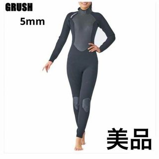 【美品】GRUSH ウェットスーツ XXSサイズ　レディース　黒　ピンク　5mm(マリン/スイミング)