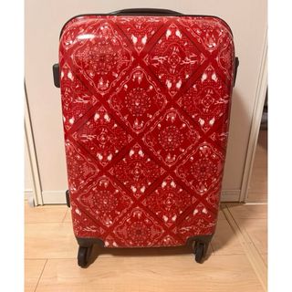 ムーミン(MOOMIN)のムーミンキャリーバッグ　赤　バンダナ柄　鍵付スーツケース(スーツケース/キャリーバッグ)