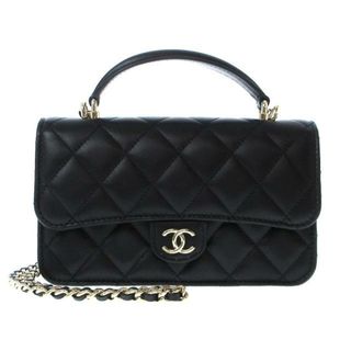 CHANEL - CHANEL(シャネル) ショルダーバッグ レディース美品  ミニマトラッセ AP3226 黒 ゴールド金具/チェーンショルダー/フォンケース/2023AW ラムスキン