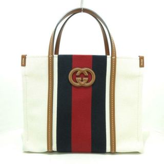 グッチ(Gucci)のGUCCI(グッチ) トートバッグ美品  インターロッキングG スモール トートバッグ 727728 アイボリー×レッド×マルチ キャンバス×レザー(トートバッグ)