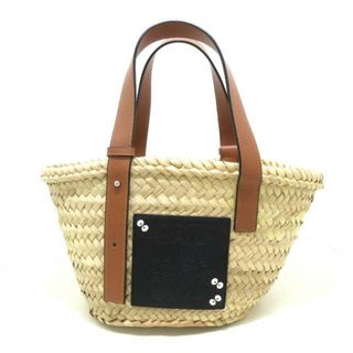 ロエベ(LOEWE)のLOEWE(ロエベ) トートバッグ美品  ダストバニー バスケットバッグ スモール A223S93X09 ナチュラル×タン×黒 かごバッグ/すすわたり/スタジオジブリコラボ/となりのトトロ パームリーフ×カーフレザー(トートバッグ)