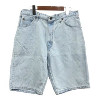 リーバイス(Levi's)の90年代 Levi's リーバイス 550 デニム ショートパンツ オレンジタブ ブルー (メンズ W34) 中古 古着 Q5373(ショートパンツ)