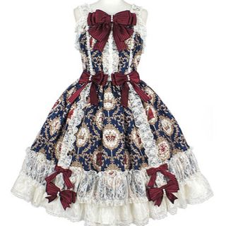 アンジェリックプリティー(Angelic Pretty)のangelic pretty ロココジャンスカ ネービー(ひざ丈ワンピース)