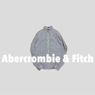 【L】Abercrombie & Fitch ストライプ シャツ 古着 長袖