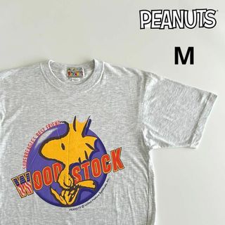 ピーナッツ(PEANUTS)のピーナッツ PEANUTS ウッドストック Tシャツ Tee M グレー 古着(Tシャツ/カットソー(半袖/袖なし))