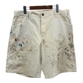 Dickies - Dickies ディッキーズ ペイント ペインター ショートパンツ ワーク ホワイト (メンズ W36) 中古 古着 Q5376