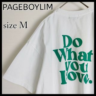 PAGEBOY - 【人気デザイン】ページボーイリム☆両面プリントTシャツ　M 　白　ビッグロゴ