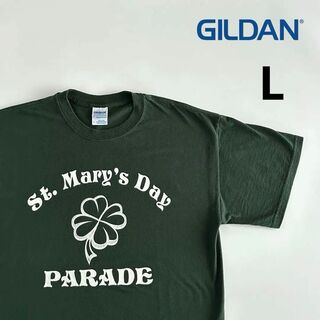 ギルタン(GILDAN)のGILDAN ギルダン 古着 Tシャツ Tee L グリーン カレッジロゴ(Tシャツ/カットソー(半袖/袖なし))