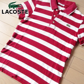 ラコステ(LACOSTE)の美品 2(S位) ラコステ メンズ 半袖ポロシャツ 赤(ポロシャツ)