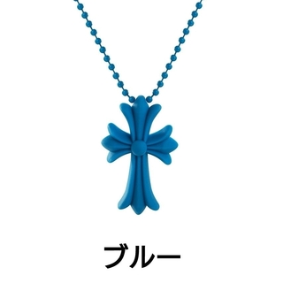 【在庫わずか】クロスネックレス シリコン 十字架 ブルー(ネックレス)