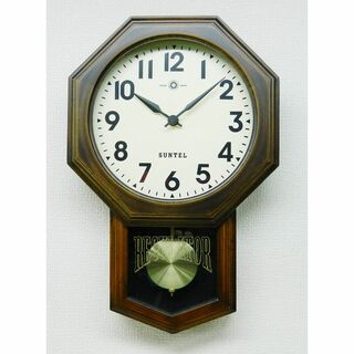 さんてる 掛け時計 ブラウン 400×260×70mm スタンダード 電波振り子(置時計)