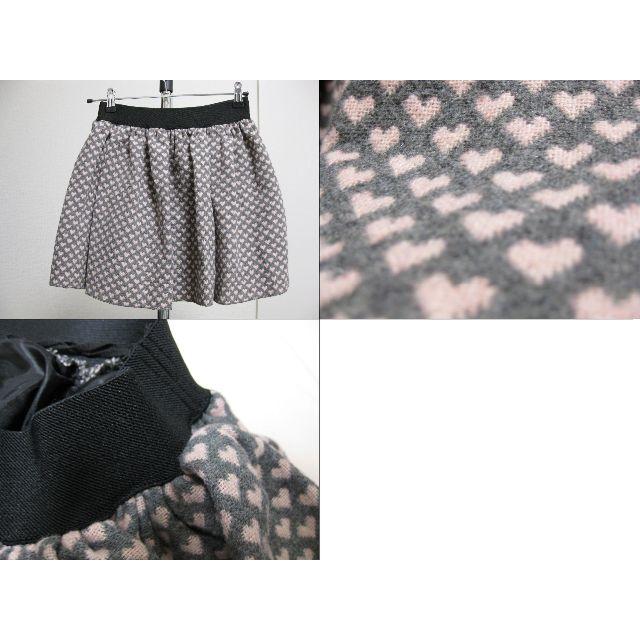 H&M(エイチアンドエム)の美品 ハートのドット柄ギャザーミニスカート S～M ピンク レディースのスカート(ミニスカート)の商品写真