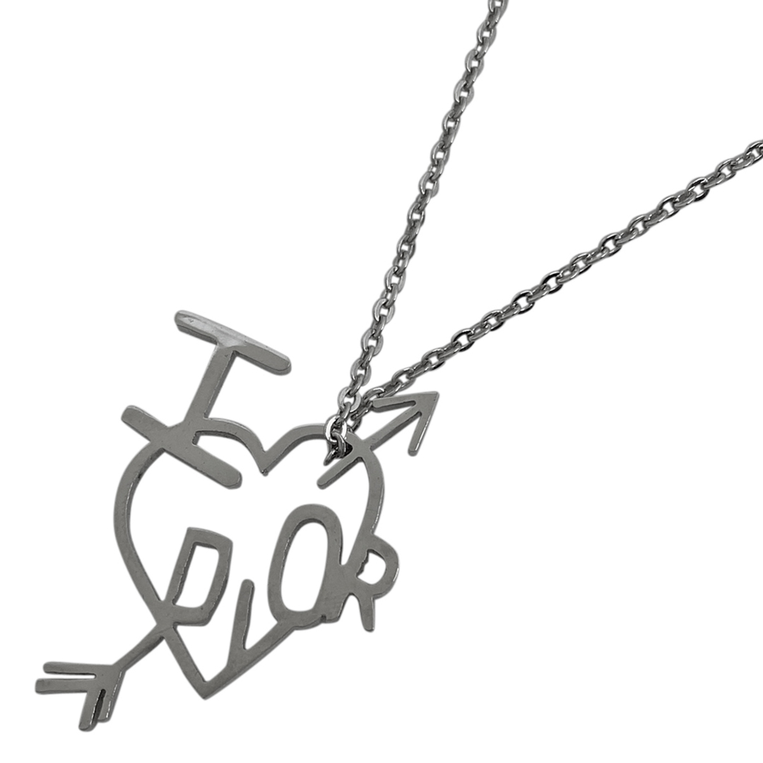 Christian Dior(クリスチャンディオール)のクリスチャンディオール ロゴ ネックレス シルバーメッキ 【中古】 レディースのアクセサリー(ネックレス)の商品写真
