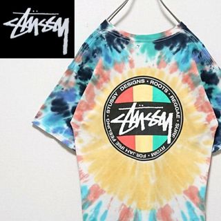 ステューシー(STUSSY)の希少 ステューシー 両面 ラスタ ロゴ タイダイ 柄 半袖 Tシャツ(Tシャツ/カットソー(半袖/袖なし))