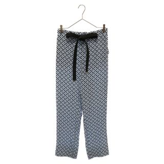 マルニ(Marni)のMARNI マルニ 総柄 シルク ベルト付き ストレート パンツ ブルー レディース PAMAV16Q00(カジュアルパンツ)