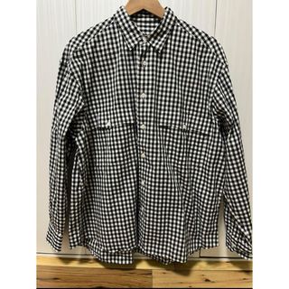 ポータークラシック(PORTER CLASSIC)の極美品 ポータークラシック ロールアップシャツ ギンガムチェック ブラック M(シャツ)