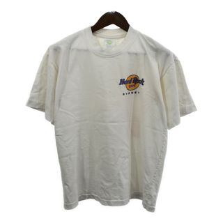 90年代 Hard Rock Cafe ハードロックカフェ シドニー 半袖Ｔシャツ シングルステッチ ロゴ ホワイト (メンズ L) 中古 古着 Q5378(Tシャツ/カットソー(半袖/袖なし))