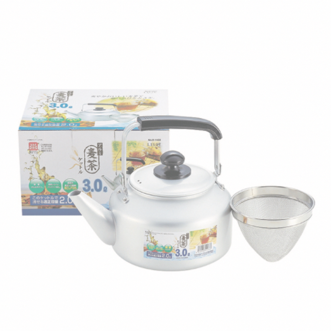 H-1433 リース アルミ麦茶ケットル3.0L インテリア/住まい/日用品のキッチン/食器(調理道具/製菓道具)の商品写真