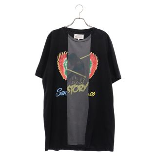 Martin Margiela 10 マルタンマルジェラ 17AW PATCHWORK PRINT TEE 再構築 フロントプリント半袖Tシャツ ドッキング ブラック S50GC0473