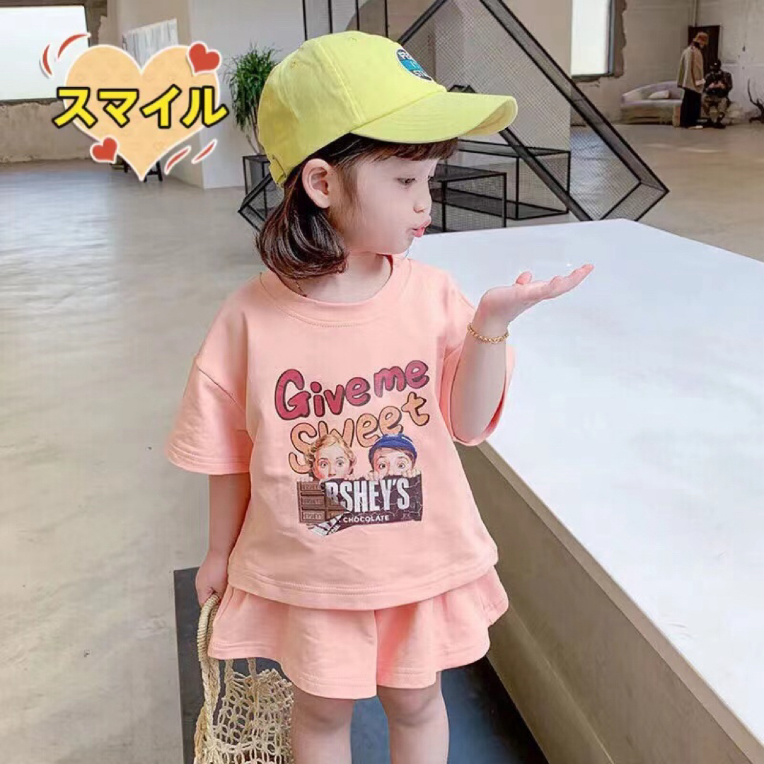 キッズセットアップ　ゆったりＴシャツ　ショートパンツ　女の子夏服グレー80 キッズ/ベビー/マタニティのキッズ服女の子用(90cm~)(その他)の商品写真