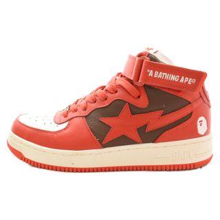 アベイシングエイプ(A BATHING APE)のA BATHING APE アベイシングエイプ BAPE STA MID べイプスター ミッドカットスニーカー レッド/ブラウン US9/27.0cm(スニーカー)