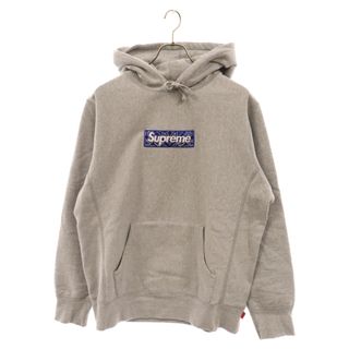 シュプリーム(Supreme)のSUPREME シュプリーム 19AW Bandana Box Logo Hooded Sweatshirt バンダナボックスロゴプルオーバースウェットパーカー グレー(パーカー)