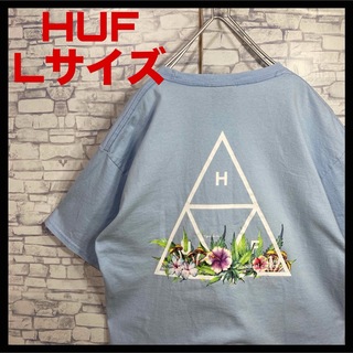 HUF - HUF ハフ　トライアングルロゴ　ボタニカル　バックプリント　半袖Tシャツ　古着