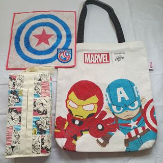 マーベル　MARVEL  トートバックティッシュカバー　タオルハンカチ　　　まて