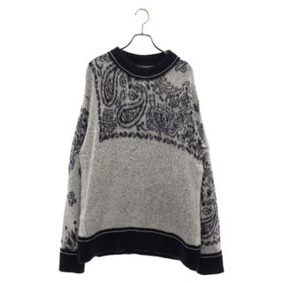 Sacai サカイ Bandana Jacquard Knit Pullover 22-03103M バンダナ ペイズリー柄 ニットセーター ネイビー/グレー