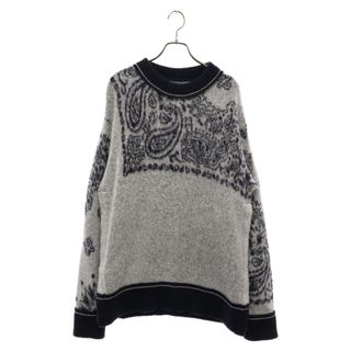 サカイ(sacai)のSacai サカイ Bandana Jacquard Knit Pullover 22-03103M バンダナ ペイズリー柄 ニットセーター ネイビー/グレー(ニット/セーター)