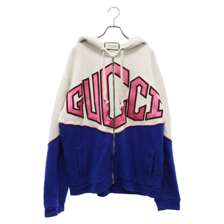 Gucci - GUCCI グッチ Game Logo Felted Cotton Jersey Zip up Hoodie 580821 XJBHJ ゲームロゴフェルテッドコットンジャージージップアップフーディー パーカー マルチ