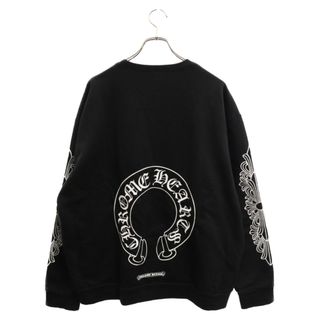 クロムハーツ(Chrome Hearts)のCHROME HEARTS クロムハーツ FLORAL CROSS L/S TEE 袖フローラルクロス スウェットトレーナー ブラック(スウェット)