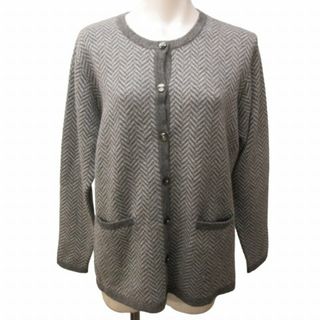 other - ラルビクス 美品 近年 カーディガン ヘリンボーン柄 カシミヤ グレー M-L