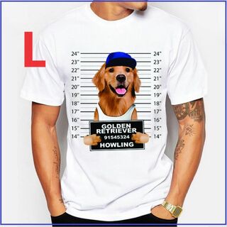 アニマルTシャツ ドッグ・犬半袖Tシャツ　Lsize ユニセックス(Tシャツ/カットソー(半袖/袖なし))