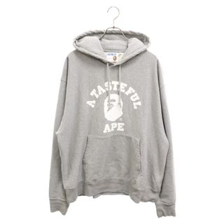 A BATHING APE - A BATHING APE アベイシングエイプ ×JJJJound Relaxed Classic College Pullover Hoodie 001PPH731909C ジョウンド ロゴプリント プルオーバーパーカー フーディー グレー