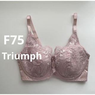 トリンプ(Triumph)の新品　トリンプ  F75 ピンク　フルカップブラ　花柄レースブラ　大きいサイズ(ブラ)