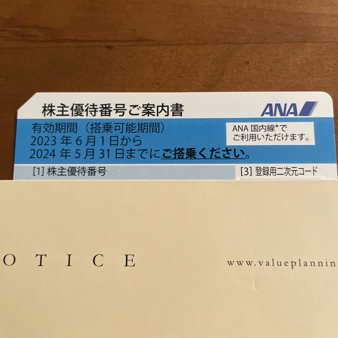 ANA(全日本空輸)(エーエヌエー(ゼンニッポンクウユ))のANA株主優待券　2024.5.31搭乗分迄有効 チケットの優待券/割引券(その他)の商品写真