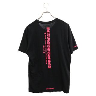 クロムハーツ(Chrome Hearts)のCHROME HEARTS クロムハーツ Neon Pink Stripe Logo Tee ネオンピンクストライプロゴ 半袖Tシャツ ブラック/ピンク(Tシャツ/カットソー(半袖/袖なし))