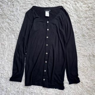 ヨウジヤマモト(Yohji Yamamoto)のヨウジヤマモト プリュス ノワール　レーヨン&シルク ニット カーディガン　黒(カーディガン)