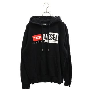 DIESEL ディーゼル S GIRK HOOD CUTYA ロゴ プリント プルオーバー フーデット スウェット パーカー ブラック 00339